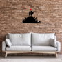 Wallity Banksy - 1 Escultura de Pared de Metal Negro y Rojo
